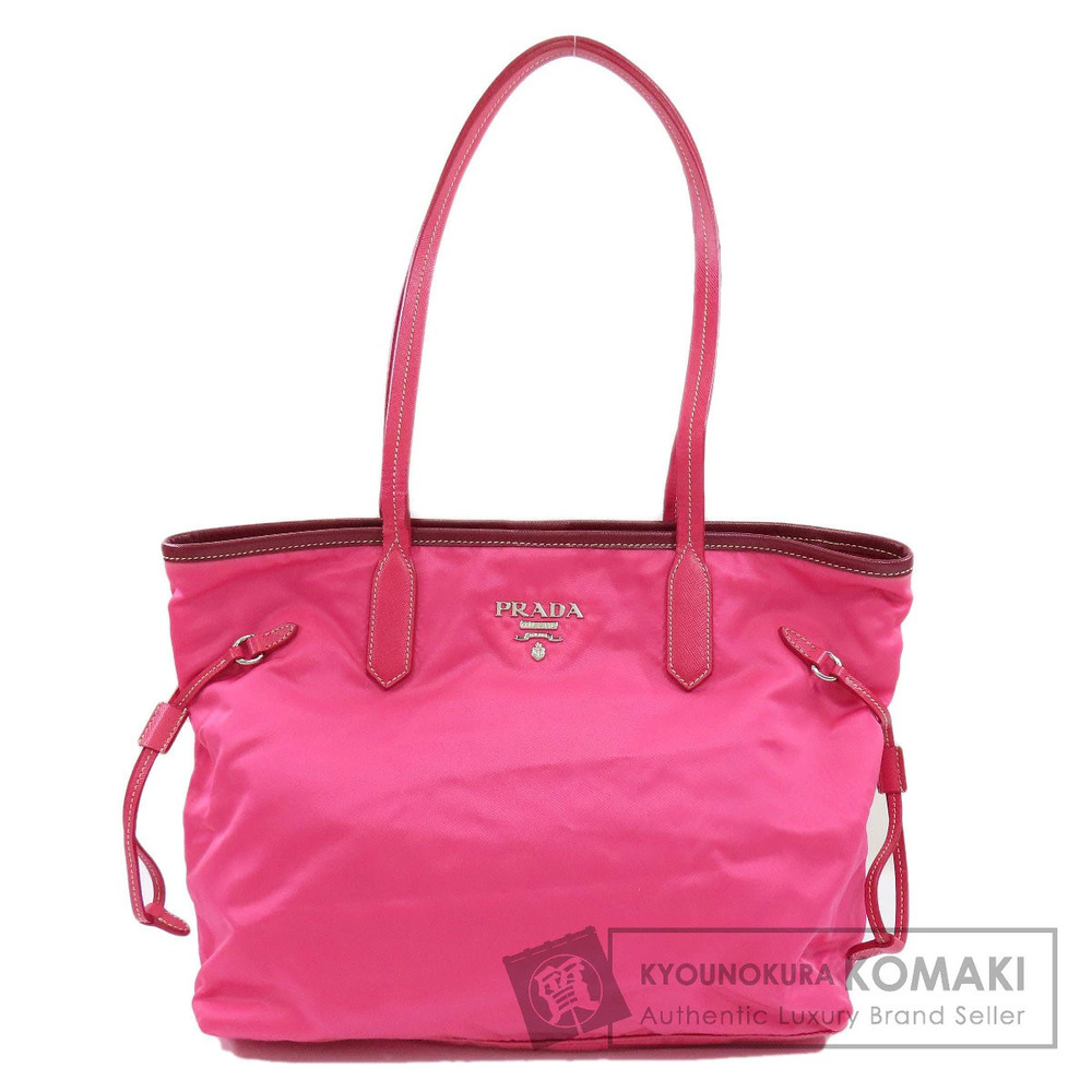 Prada Tessuto tote bag vibrant pink body leather